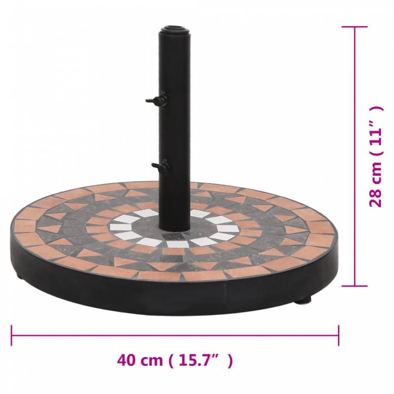 Sonnenschirmständer Terrakotta und Weiß Rund 12 kg