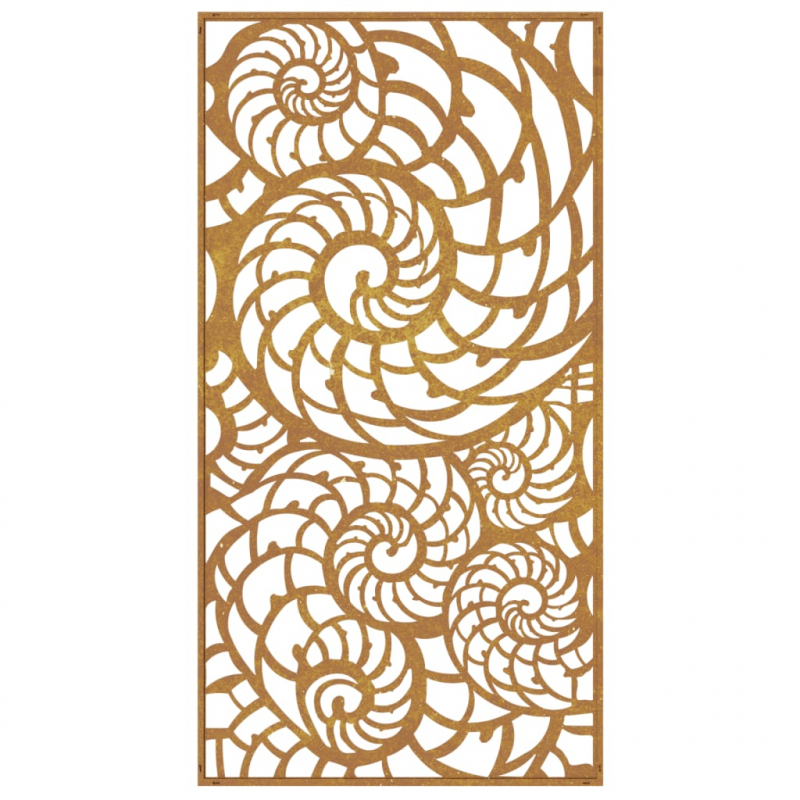 Garten-Wanddeko 105x55 cm Cortenstahl Muschel-Design
