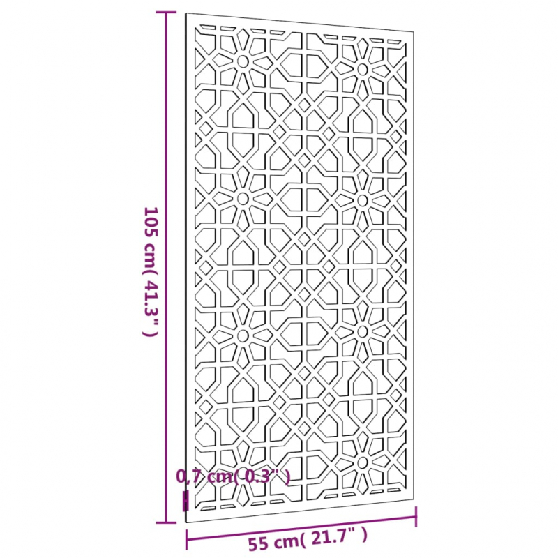 Garten-Wanddeko 105x55 cm Cortenstahl Maurisches Design