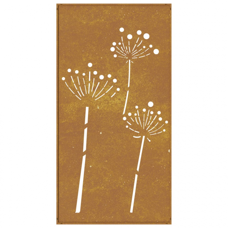 Garten-Wanddeko 105x55 cm Cortenstahl Blumen-Design