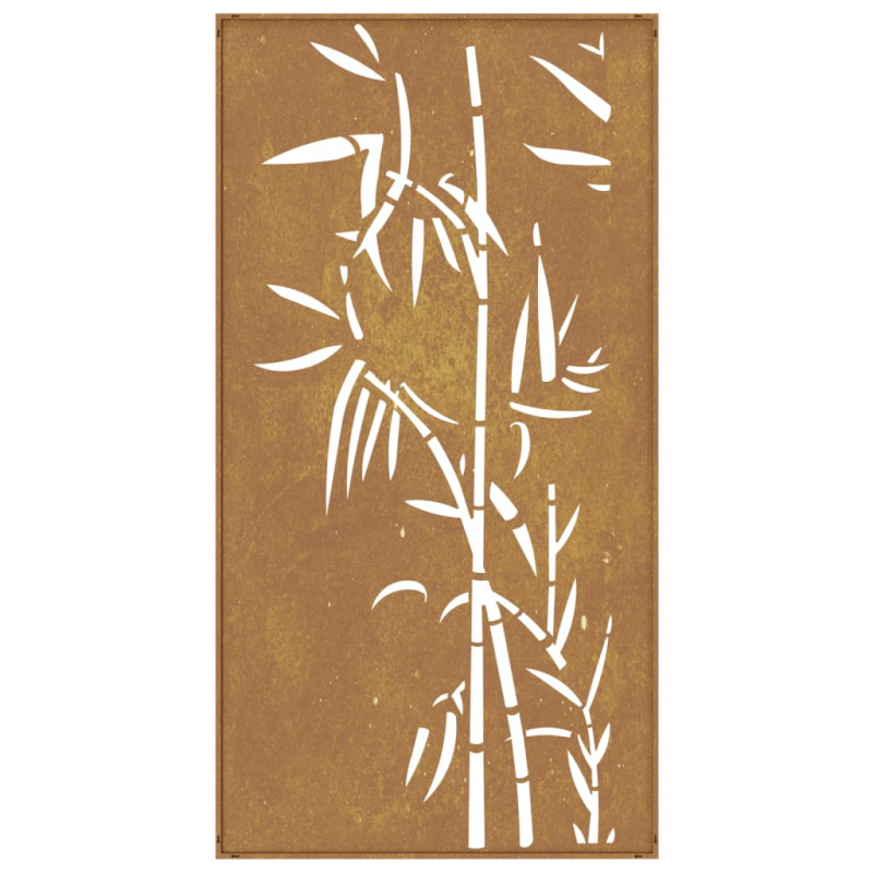 Garten-Wanddeko 105x55 cm Cortenstahl Bambus-Design