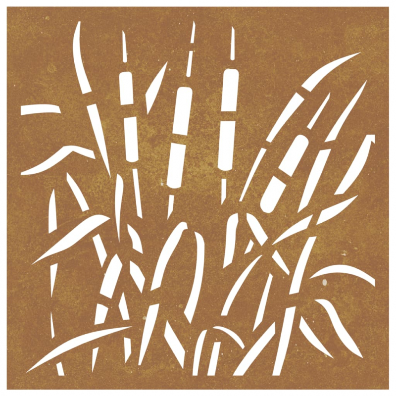 Garten-Wanddeko 55x55 cm Cortenstahl Gras-Design
