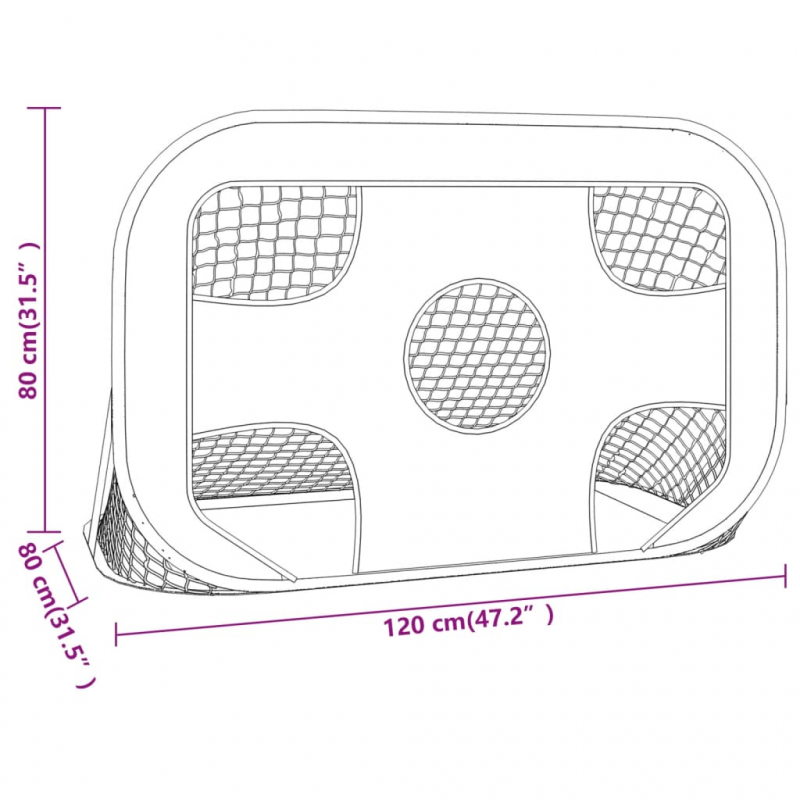 Fußballtor mit Torwand 120x80x80 cm Polyester