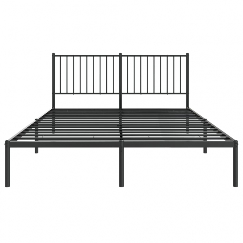 Bettgestell mit Kopfteil Metall Schwarz 150x200 cm