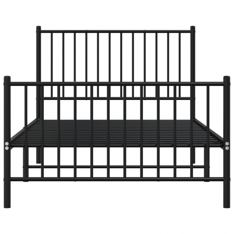 Bettgestell mit Kopf- und Fußteil Metall Schwarz 100x190 cm