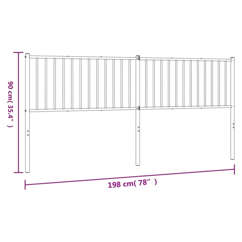 Kopfteil Metall Weiß 193 cm
