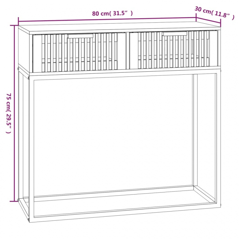 Konsolentisch 80x30x75 cm Holzwerkstoff und Eisen