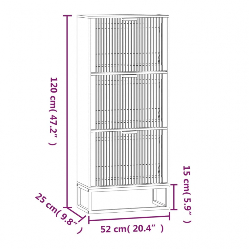 Schuhschrank 52x25x120 cm Holzwerkstoff