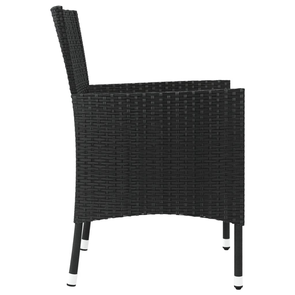 Gartenstühle mit Kissen 4 Stk. Schwarz Poly Rattan (nur UK/IE/FI/NO)