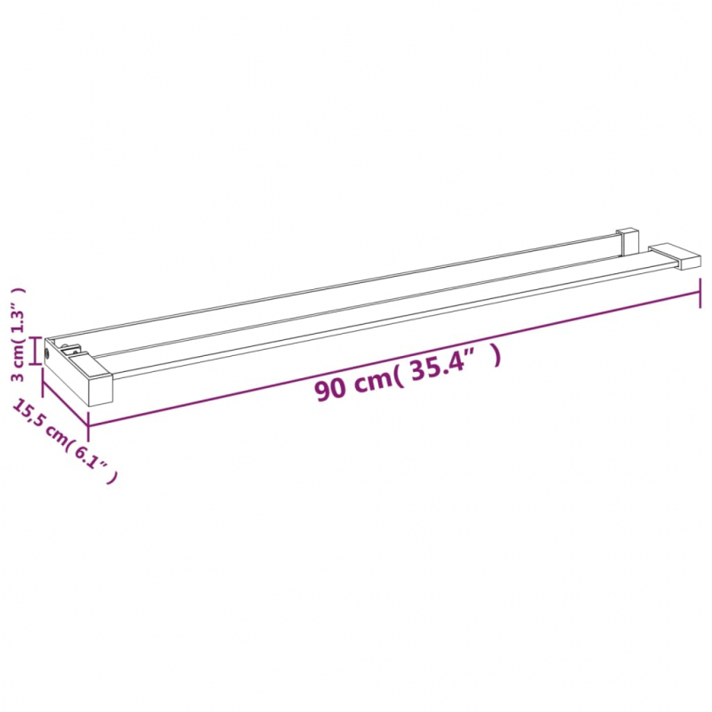 Duschablage für Begehbare Dusche Chrom 90 cm Aluminium