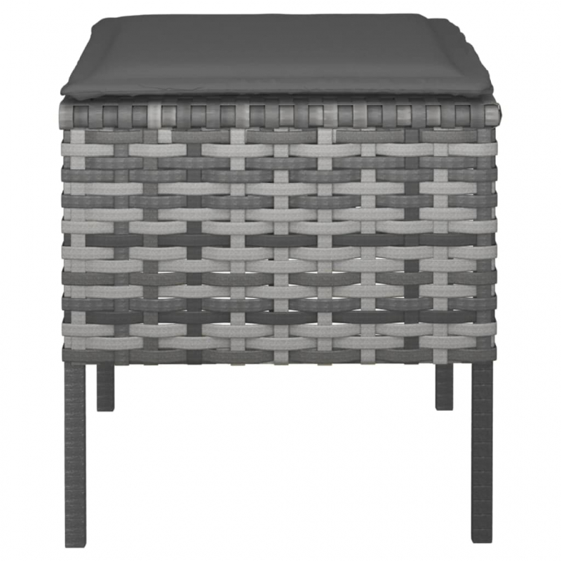 Gartenhocker mit Kissen 4 Stk. Grau Poly Rattan