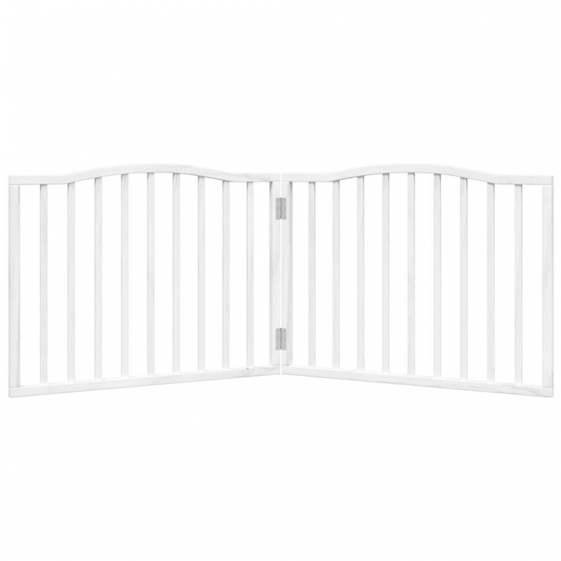 2-tlg. Hundetor Faltbar Weiß 160 cm Pappelholz