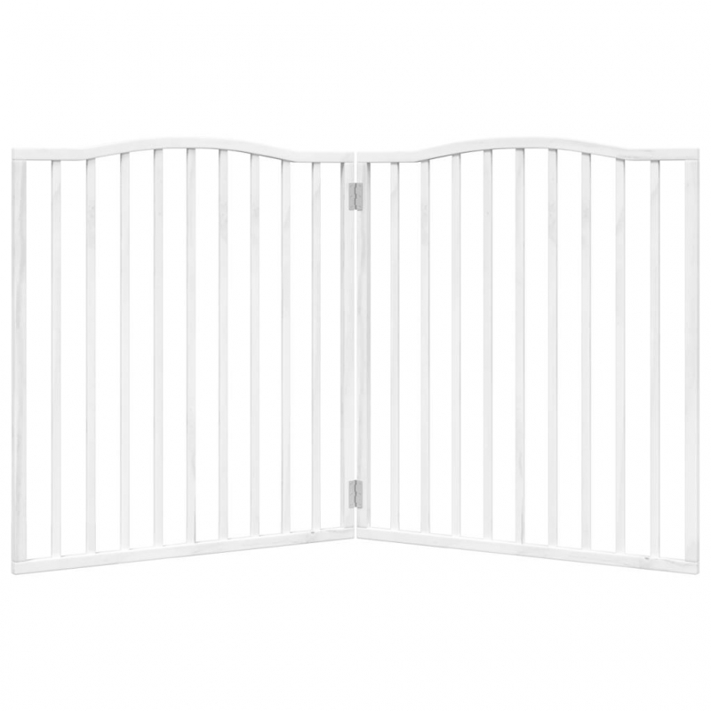 2-tlg. Hundetor Faltbar Weiß 160 cm Pappelholz