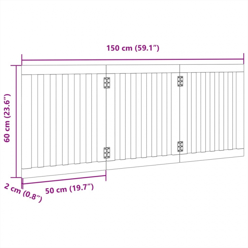 3-tlg. Hundetor Faltbar Weiß 150 cm Pappelholz