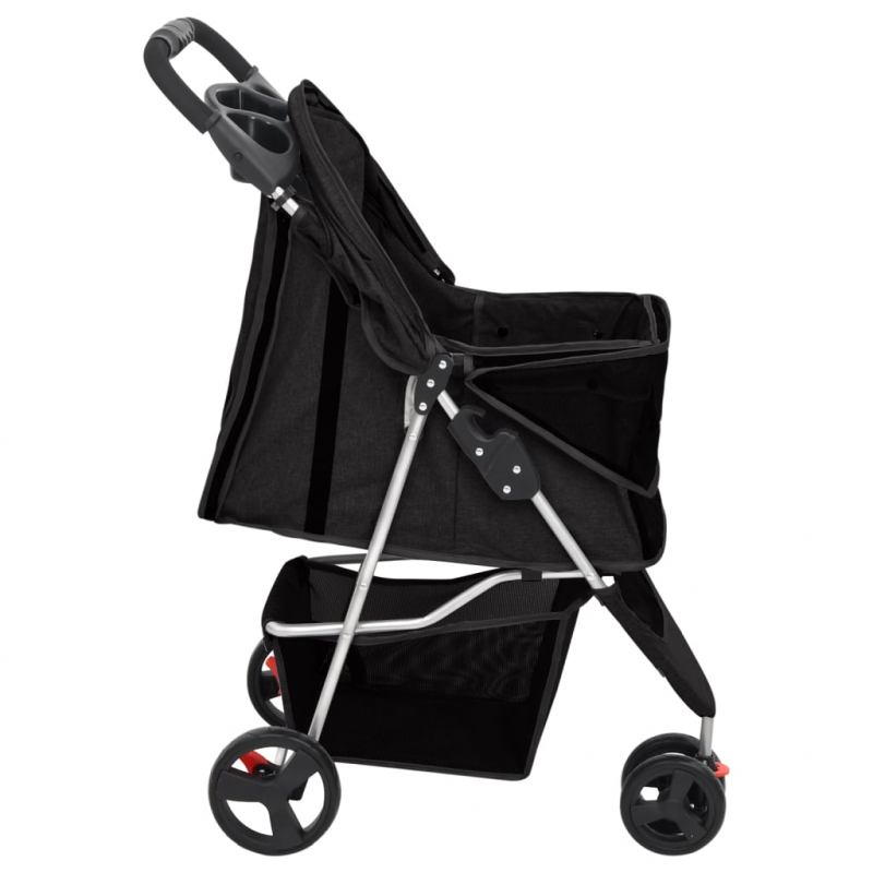 Hundewagen Faltbar Schwarz 80x46x98 cm Oxford-Gewebe