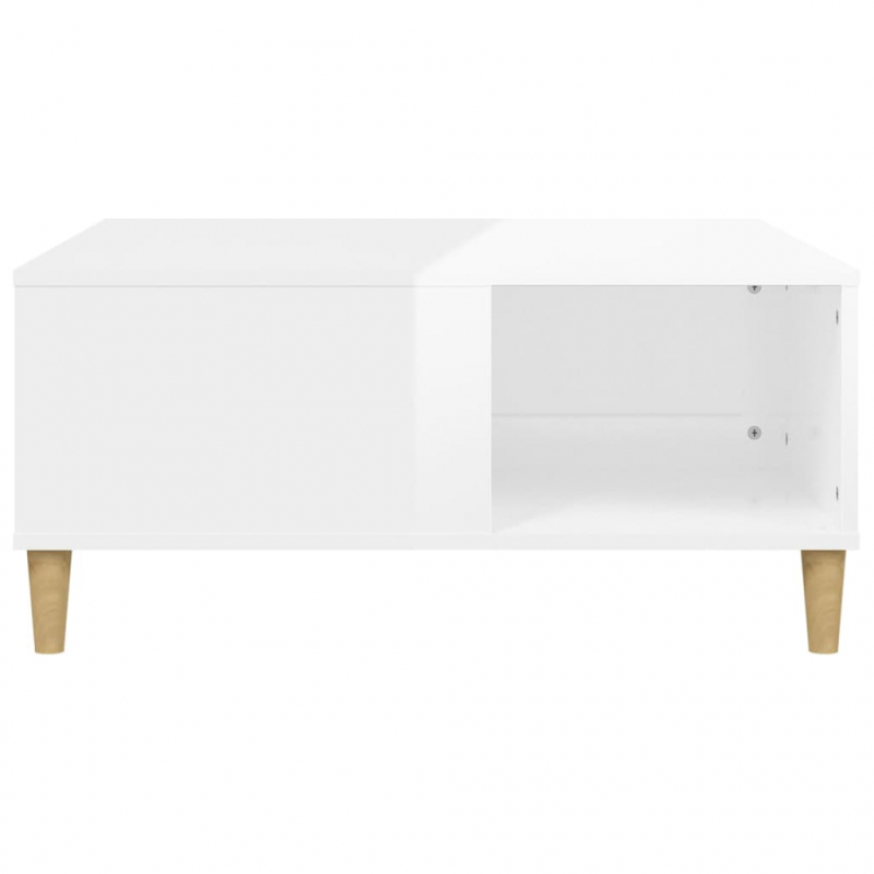 Couchtisch Hochglanz-Weiß 80x80x36,5 cm Holzwerkstoff