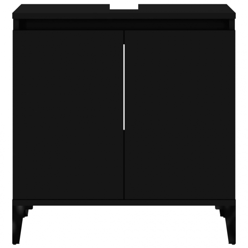 Waschbeckenunterschrank Schwarz 58x33x60 cm Holzwerkstoff