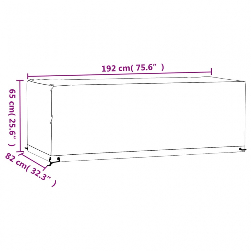 Gartenmöbel-Abdeckungen 2 Stk. 8 Ösen 192x82x65 cm Rechteckig