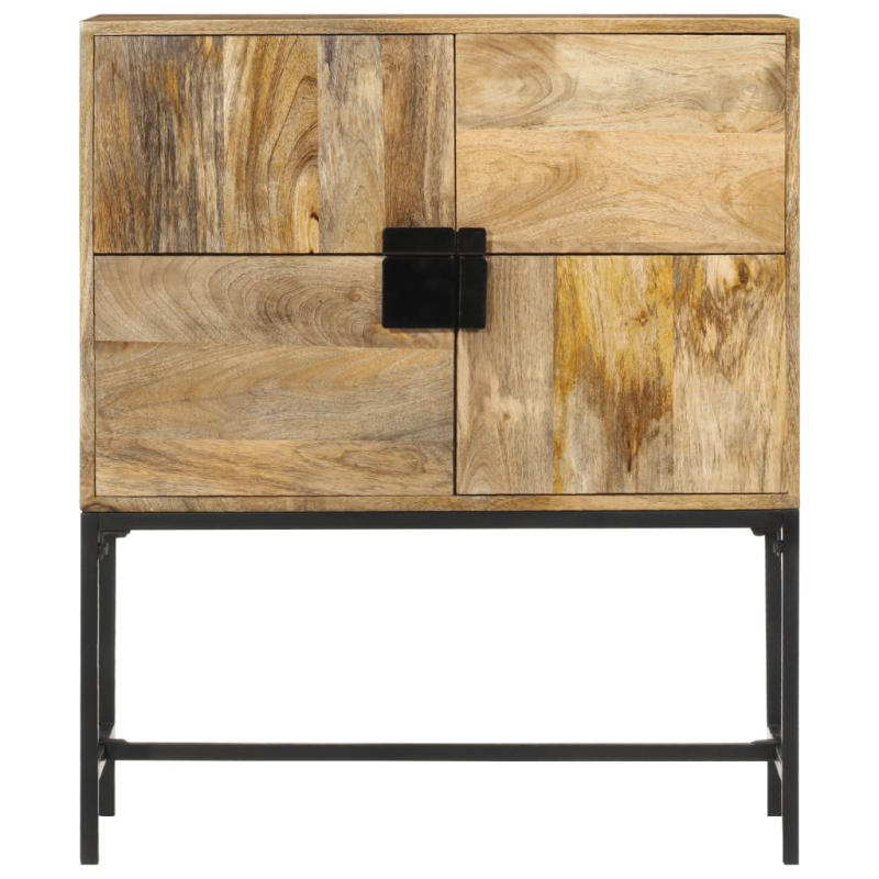 Highboard 80x30x95 cm Massives Raues Mangoholz