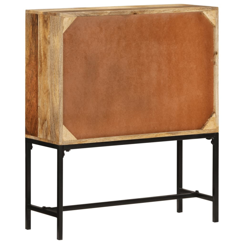 Highboard 80x30x95 cm Massives Raues Mangoholz