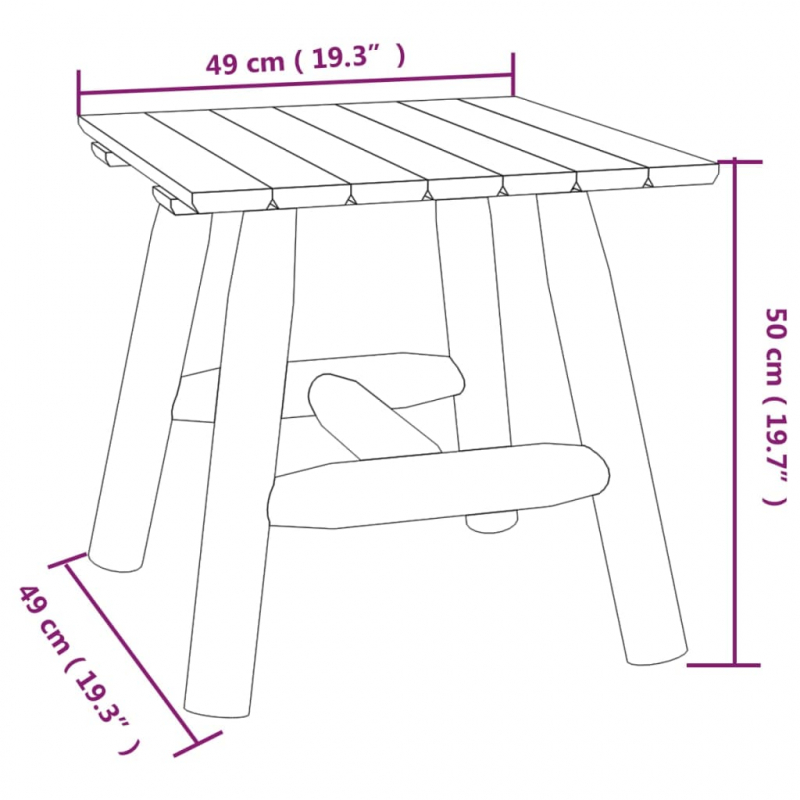 Beistelltisch 49x49x50 cm Massivholz Fichte