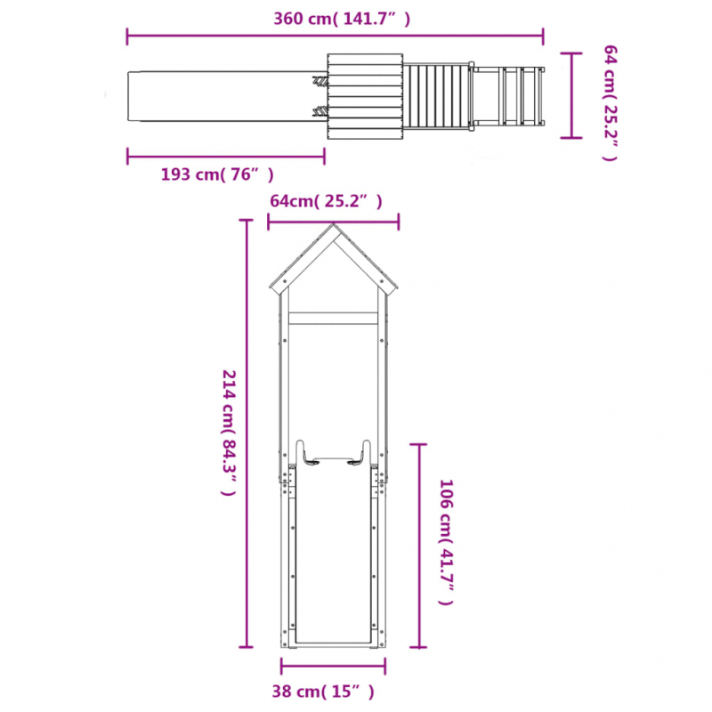 Spielturm Massivholz Douglasie