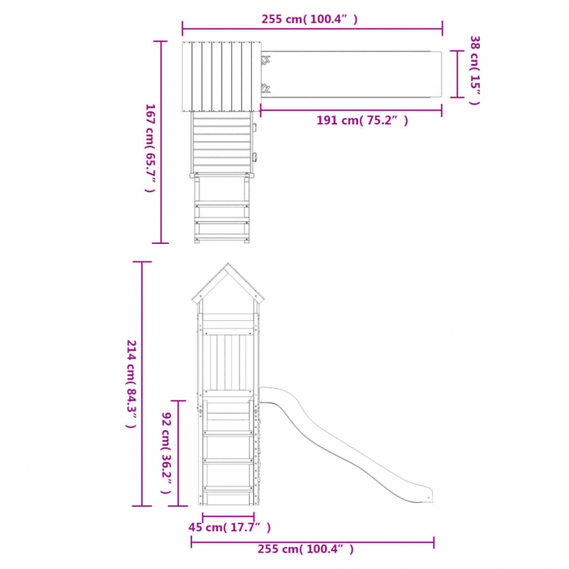 Spielturm Massivholz Douglasie