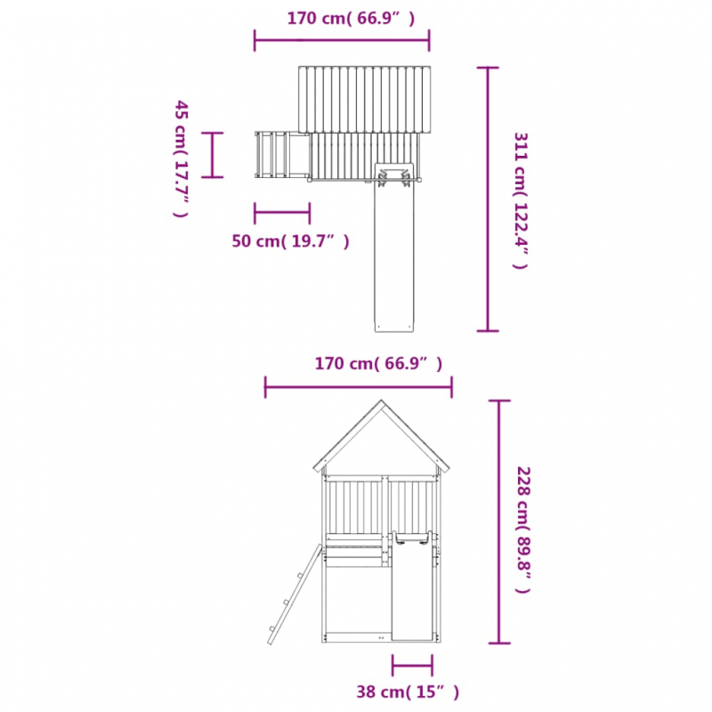 Spielturm Massivholz Douglasie