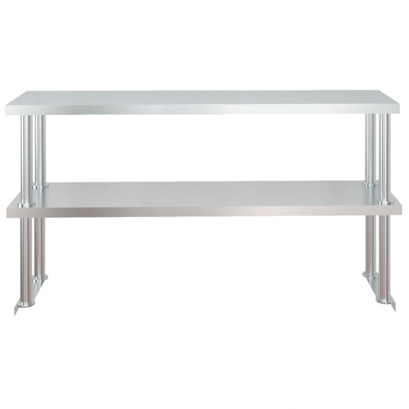Küchen-Arbeitstisch mit Aufsatzboard 120x60x145 cm Edelstahl