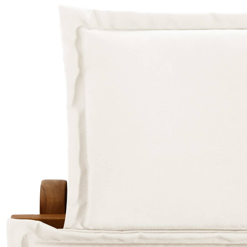 Sonnenliege mit Creme Kissen Massivholz Akazie