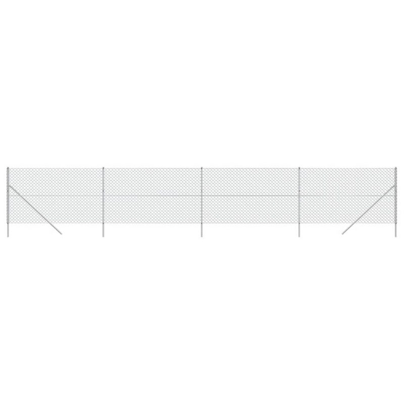 Maschendrahtzaun Silbern 2x10 m