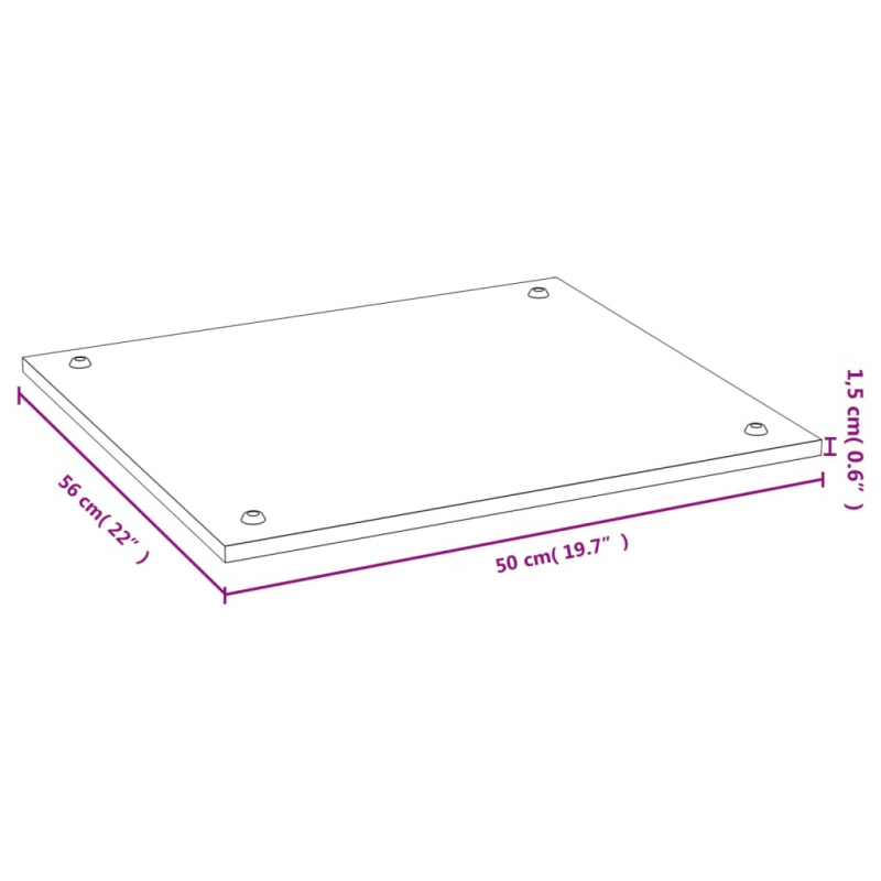 Herdabdeckplatte 50x56x1,5 cm Bambus