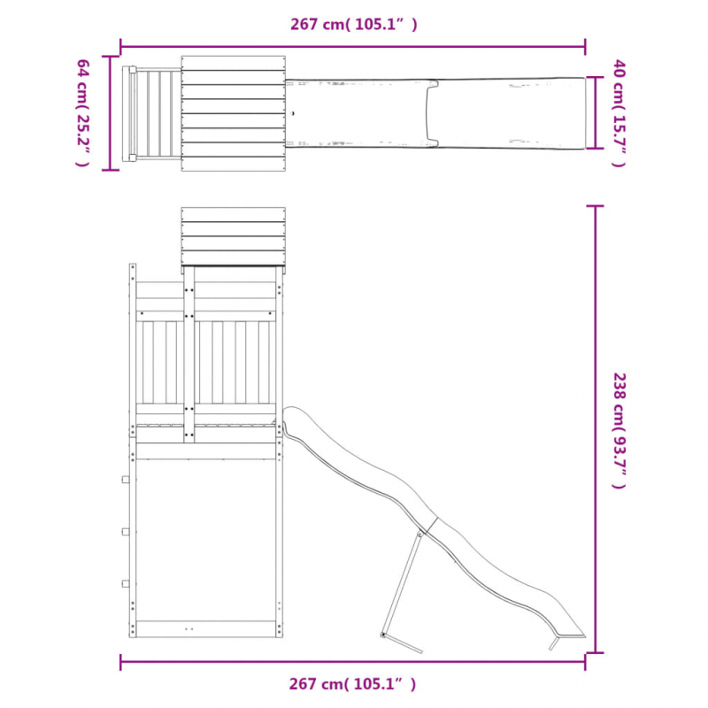 Spielturm Imprägniertes Kiefernholz