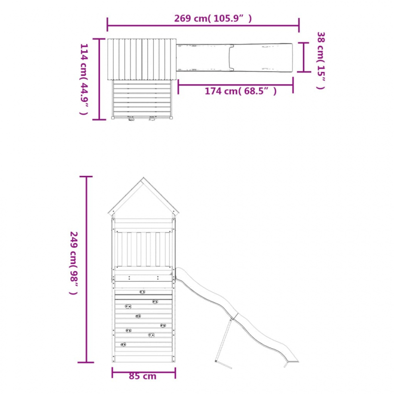 Spielturm Imprägniertes Kiefernholz