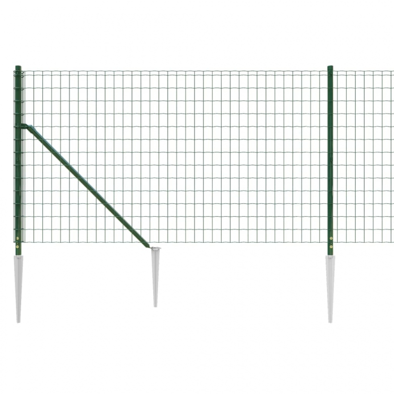 Maschendrahtzaun mit Bodenhülsen Grün 1x25 m