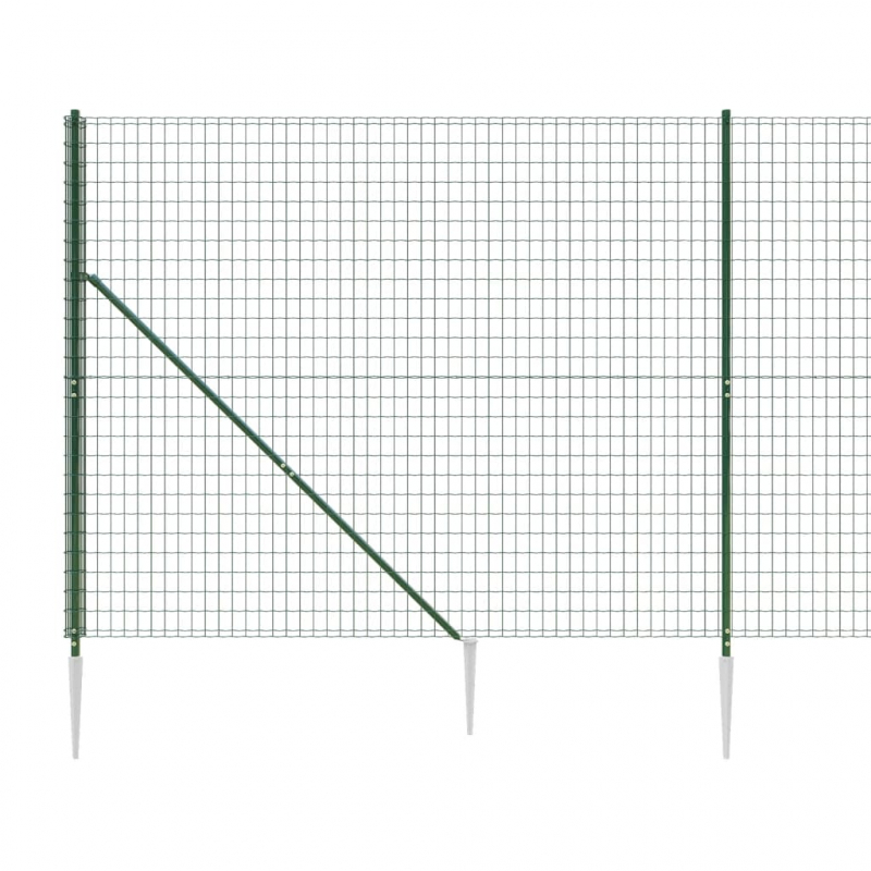 Maschendrahtzaun mit Bodenhülsen Grün 2,2x25 m