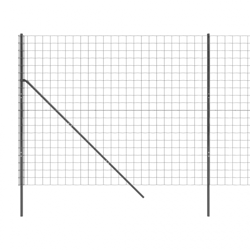 Maschendrahtzaun Anthrazit 2x10 m Verzinkter Stahl