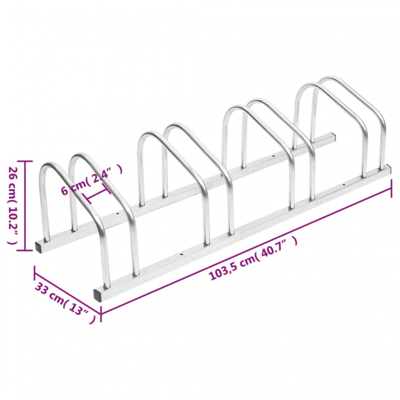 Fahrradständer für 4 Fahrräder Verzinkter Stahl