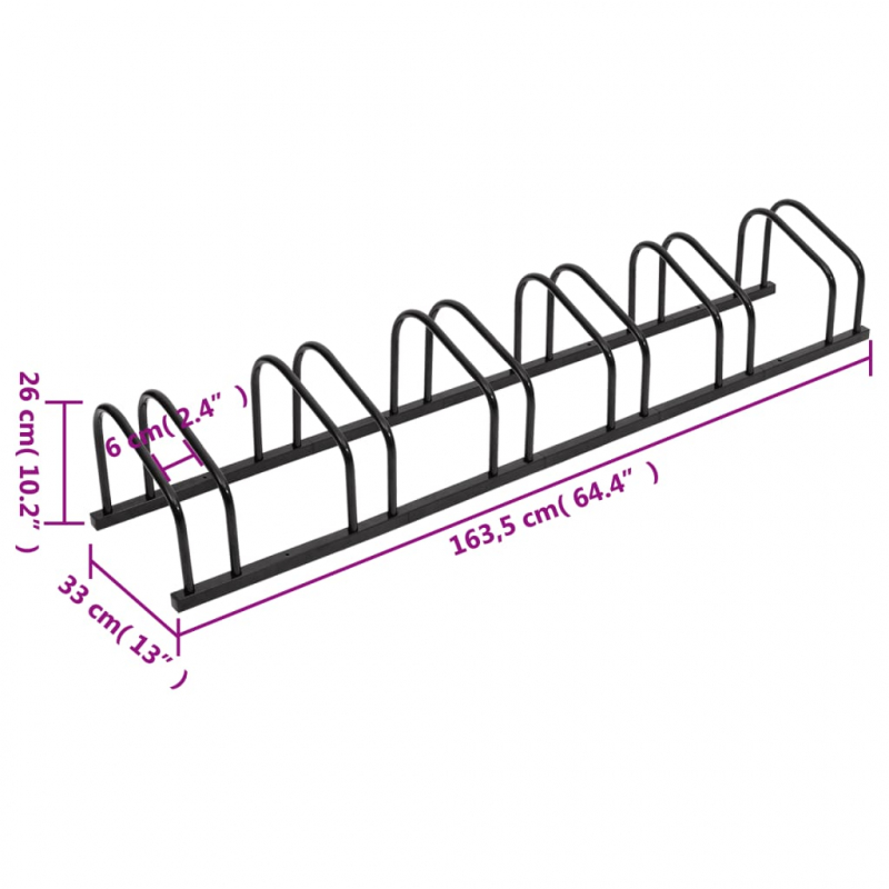 Fahrradständer für 6 Fahrräder Schwarz Stahl