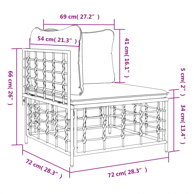 Garten-Ecksofa mit Dunkelgrauen Kissen Poly Rattan