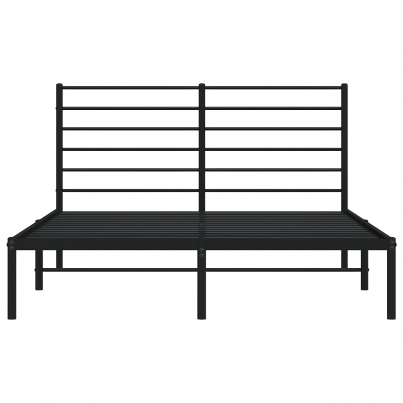 Bettgestell mit Kopfteil Metall Schwarz 120x200 cm