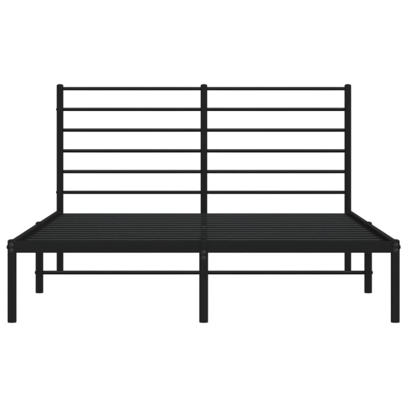 Bettgestell mit Kopfteil Metall Schwarz 140x200 cm