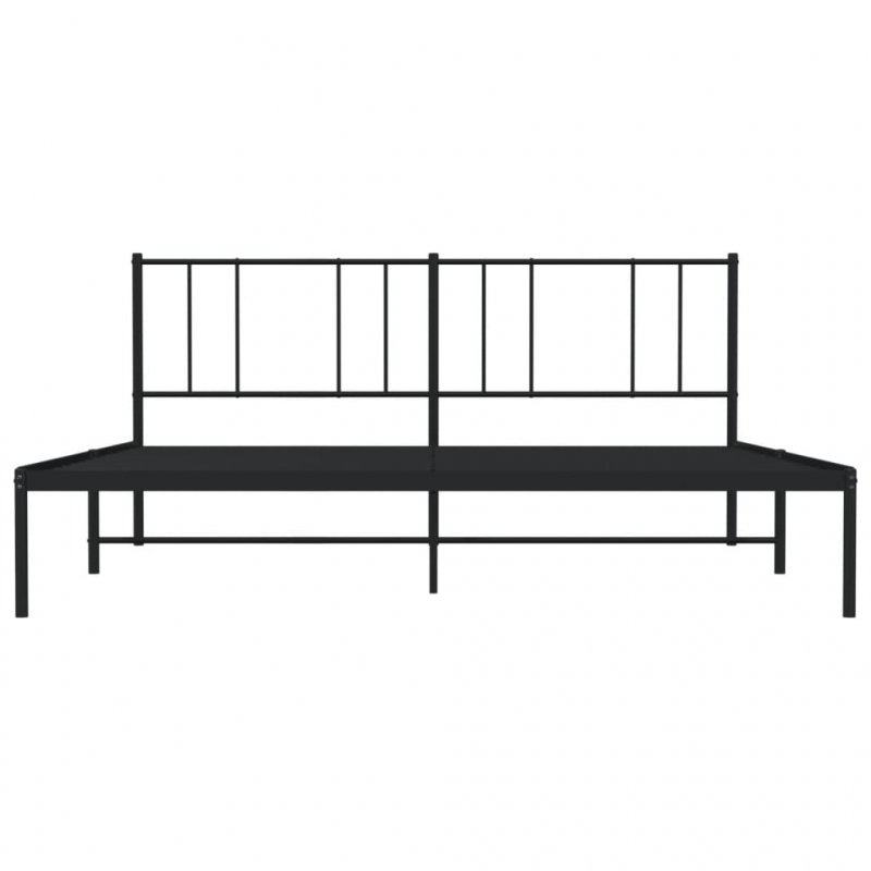 Bettgestell mit Kopfteil Metall Schwarz 183x213 cm