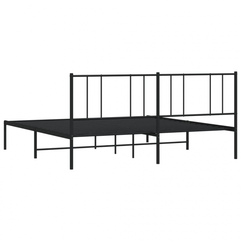 Bettgestell mit Kopfteil Metall Schwarz 183x213 cm