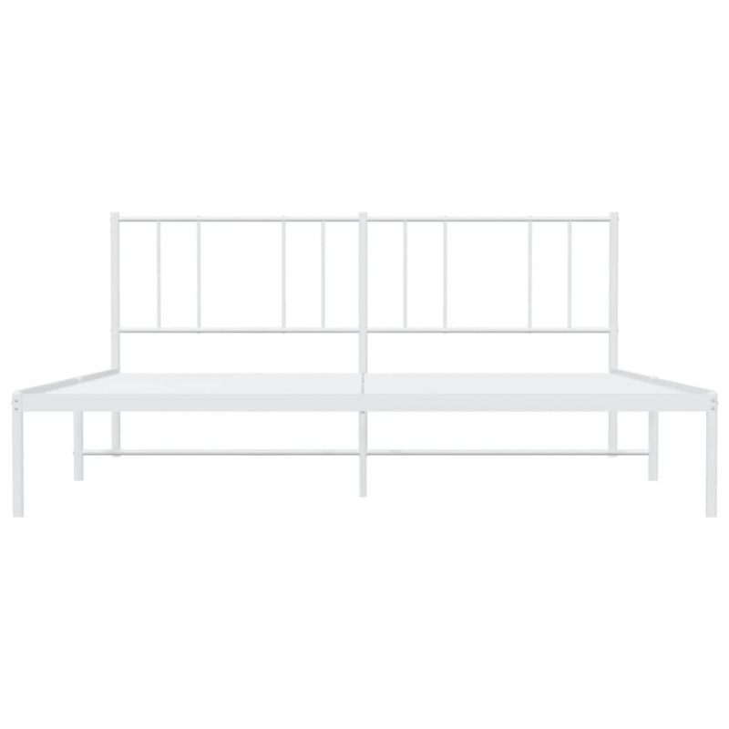 Bettgestell mit Kopfteil Metall Weiß 200x200 cm