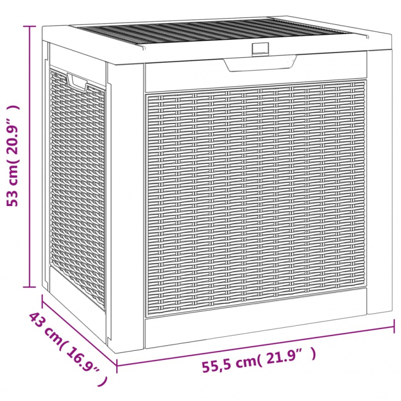 Gartenbox Schwarz 55,5x43x53 cm Polypropylen