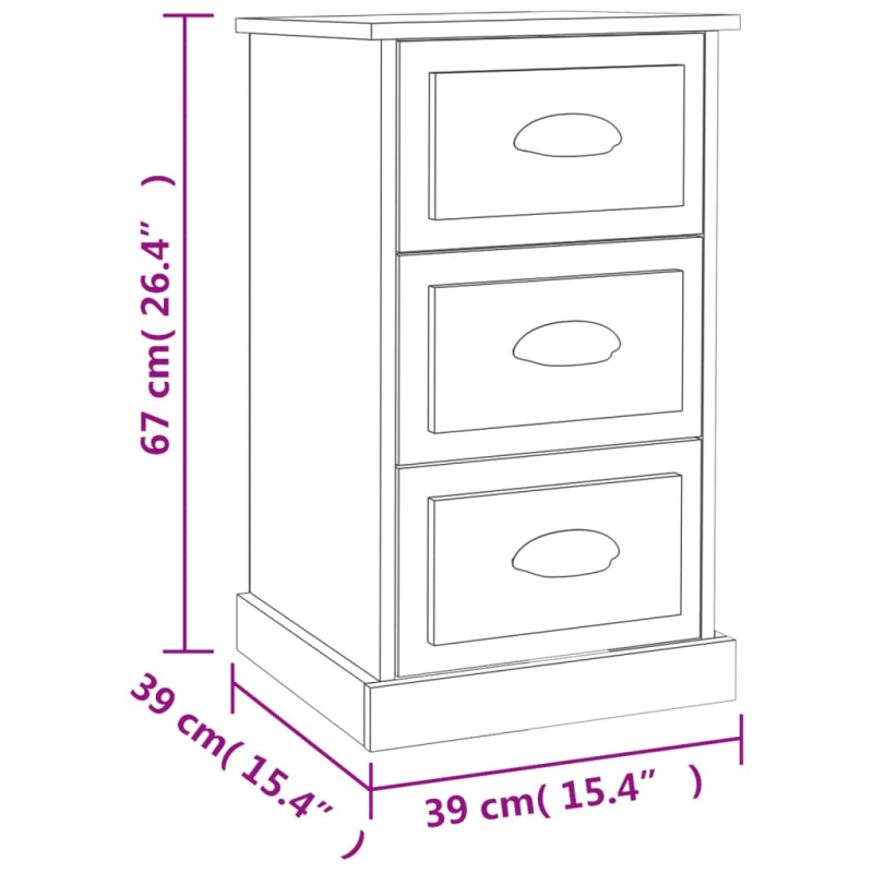 Nachttisch Grau Sonoma 39x39x67 cm Holzwerkstoff