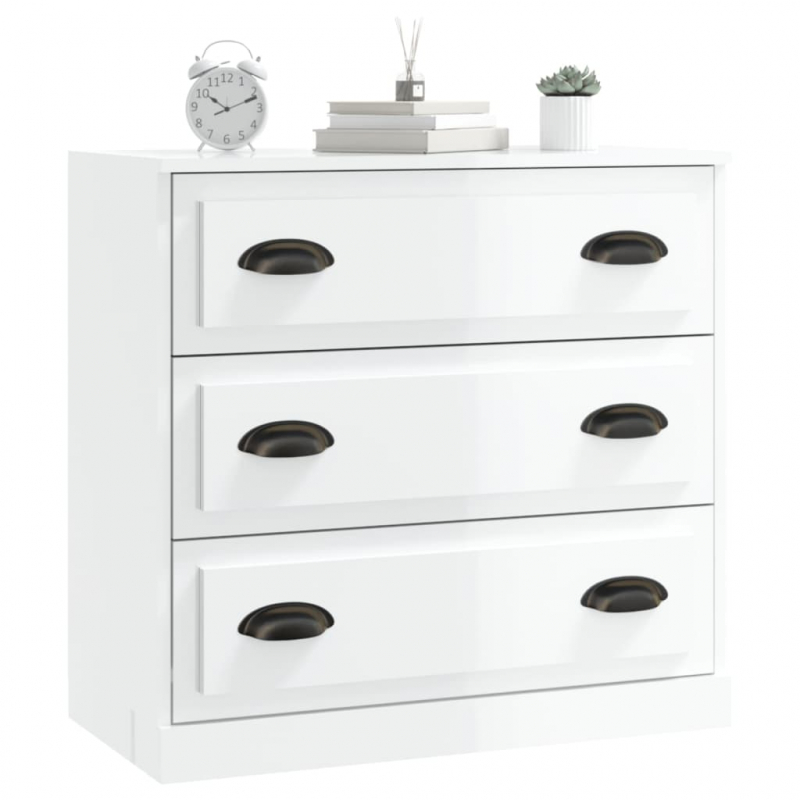 Sideboard Hochglanz-Weiß 70x35,5x67,5 cm Holzwerkstoff