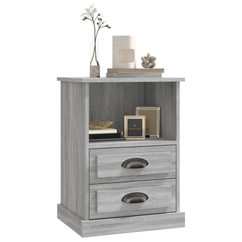 Nachttische 2 Stk. Grau Sonoma 43x36x60 cm