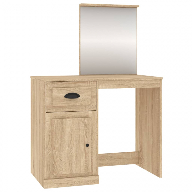 Schminktisch mit Spiegel Sonoma-Eiche 90x50x132,5 cm